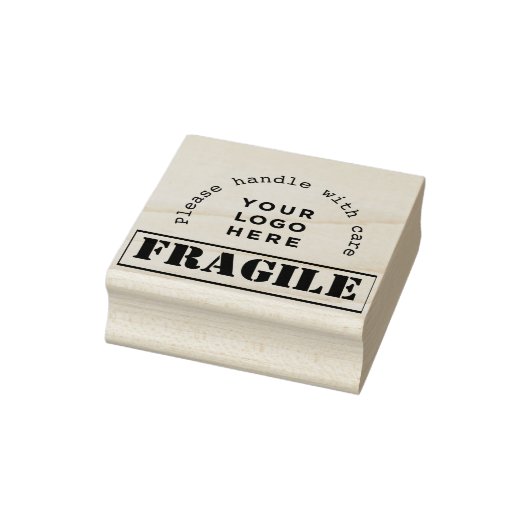 Uw Bedrijf Logo Fragile verzending rubber stempel (Stempel)