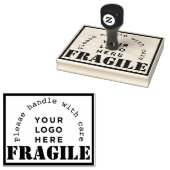Uw Bedrijf Logo Fragile verzending rubber stempel (Gestempeld)