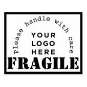 Uw Bedrijf Logo Fragile verzending rubber stempel (Afrduk)