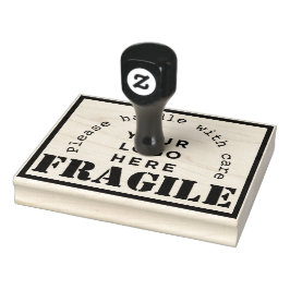 Uw Bedrijf Logo Fragile verzending rubber stempel