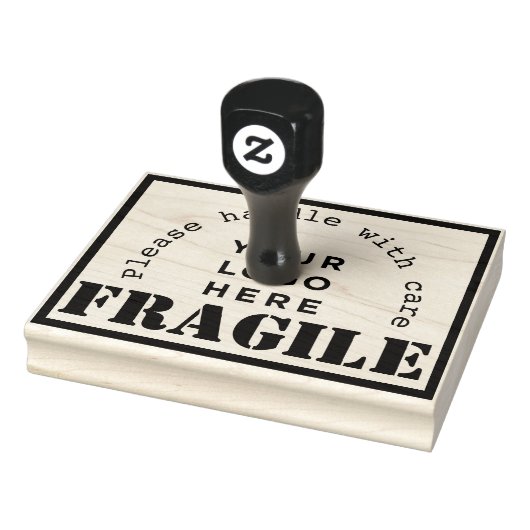 Uw Bedrijf Logo Fragile verzending rubber stempel (Stempel)
