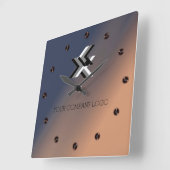 UW BEDRIJF LOGO, gepersonaliseerd, voeg jouw tekst Vierkante Klok (Hoek)