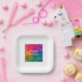  uw bedrijf Logo Here Square Papieren Bordje (Feest)