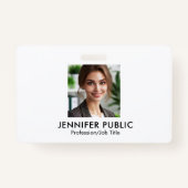 Uw bedrijf Logo Hier Medewerker Fotosjabloon Badge (Voorkant)