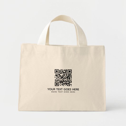 Uw bedrijf Logo hier QR-code dubbele zijdruk Mini Tote Bag (Voorkant)