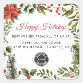 Uw bedrijf Logo kerst Feestdagen Vierkante Sticker (Voorkant)