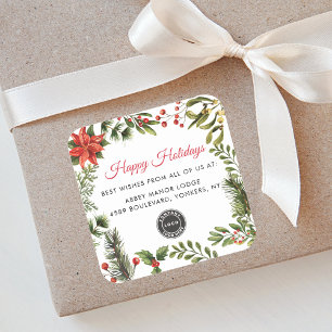 Uw bedrijf Logo kerst Feestdagen Vierkante Sticker