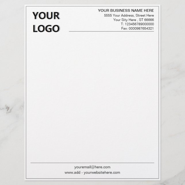 Uw bedrijf Logo Letterhead Sjabloon met QR-code Briefhoofd (Voorkant)