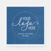 Uw bedrijf Logo met de naam Chic Navy Blue Servet (Voorkant)