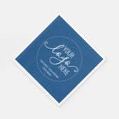Uw bedrijf Logo met de naam Chic Navy Blue Servet (Hoek)