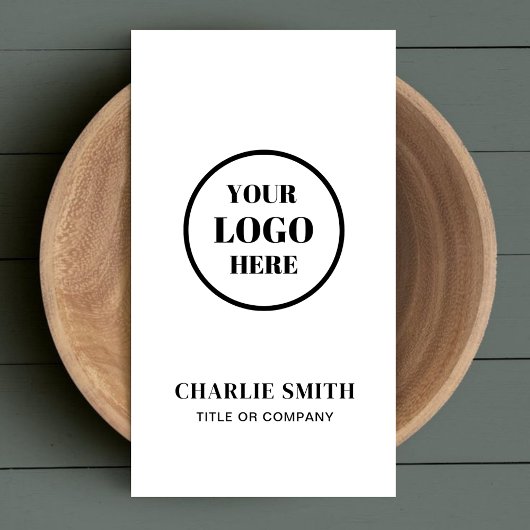 Uw bedrijf Logo Minimal Modern Zwart-wit Visitekaartje