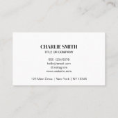 Uw bedrijf Logo Minimal Modern Zwart-wit Visitekaartje (Achterkant)