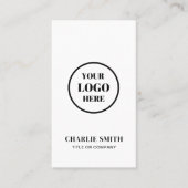 Uw bedrijf Logo Minimal Modern Zwart-wit Visitekaartje (Voorkant)