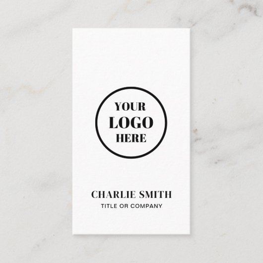 Uw bedrijf Logo Minimal Modern Zwart-wit Visitekaartje (Voorkant)