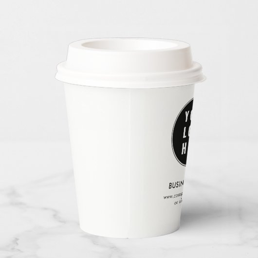 Uw bedrijf Logo Minimalistische promotie Aangepast Papieren Bekers (Rechts)