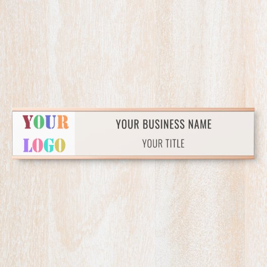 Uw Bedrijf Logo Naam Bedrijfsdeur Teken Sjabloon Deurbordje (Voorkant)