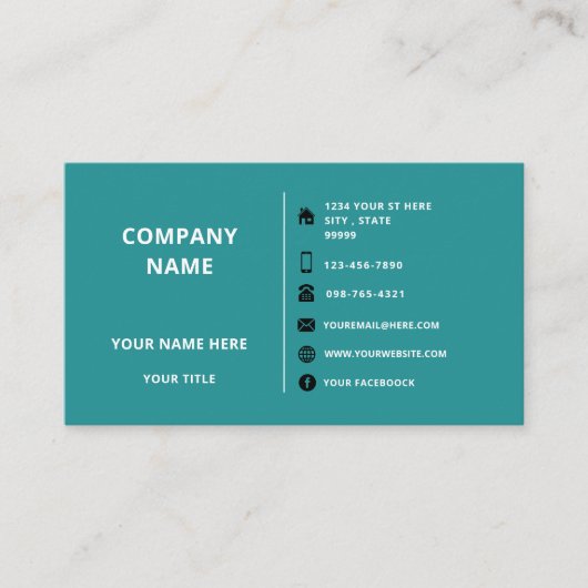 Uw bedrijf Logo Naam Info Business Card Template Visitekaartje (Voorkant)