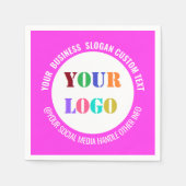 Uw bedrijf Logo Napkins Voorbeeld aangepaste tekst Servet (Voorkant)