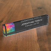 Uw bedrijf Logo of foto hier aangepaste Sjabloon Naambordje (Zijkant)