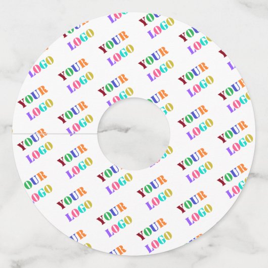 Uw bedrijf Logo Photo Business Wijnglas Label (Voorkant)