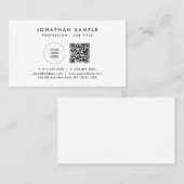 Uw bedrijf Logo QR Code Modern Slanke Sjabloon Visitekaartje (Voorkant / Achterkant)