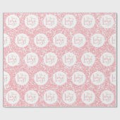 Uw bedrijf Logo roze Glitter Promo Cadeaupapier (Vlak)