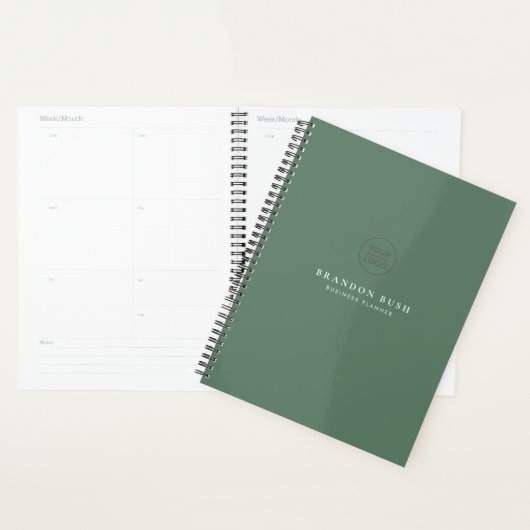 Uw bedrijf Logo Sage Green Business Planner (Display)