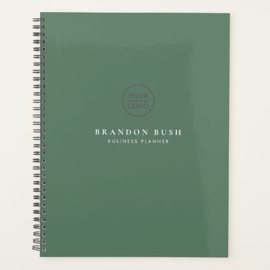 Uw bedrijf Logo Sage Green Business Planner (Voorkant)