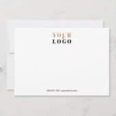 Uw bedrijf Logo Simple White Landscape Note Card Notitiekaartje (Voorkant)