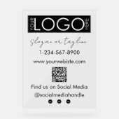 Uw bedrijf Logo Storefront QR Code Social Media Acryl Bord (Voorkant)