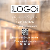 Uw bedrijf Logo Storefront QR Code Social Media Raamsticker (Vel 2)