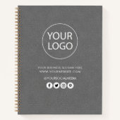 Uw bedrijf Logo & Tekst Bedrijf Merk Leather Notitieboek (Voorkant)