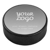 Uw bedrijf Logo & tekst | Donkergrijs Ombre Hockey Puck (3/4)
