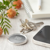 Uw bedrijf Logo & tekst | Donkergrijs Ombre Sleutelhanger (Zijkant)