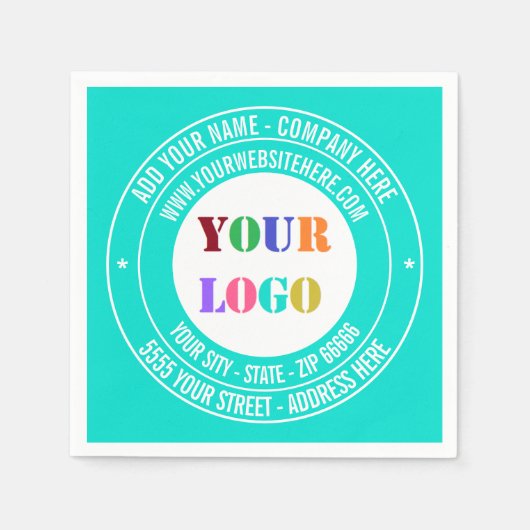 Uw Bedrijf Logo Tekst en Kleuren Zakelijke servett Servet (Voorkant)