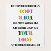 Uw bedrijf Logo Tekst Promotie Visitekaartje (Buitenkant ongevouwen)