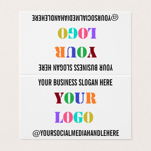 Uw bedrijf Logo Tekst Promotie Visitekaartje (Buitenkant ongevouwen)