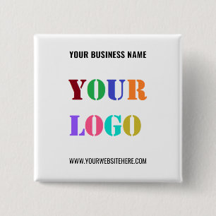 Uw Bedrijf Logo Tekst Promotionele Zakelijke Butto Vierkante Button 5,1 Cm