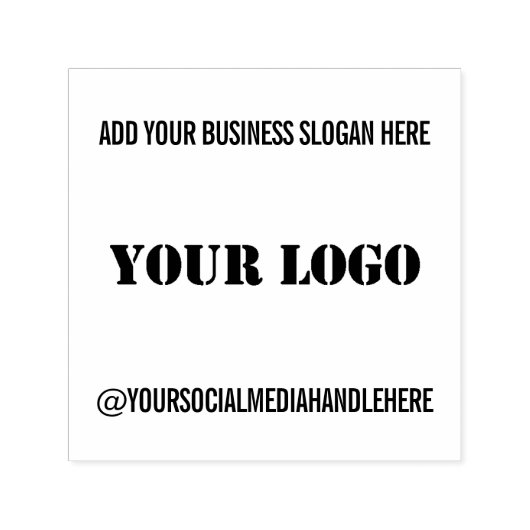 Uw bedrijf Logo tekst Social Media Stamp voorbeeld Zelfinktende Stempel (Design)