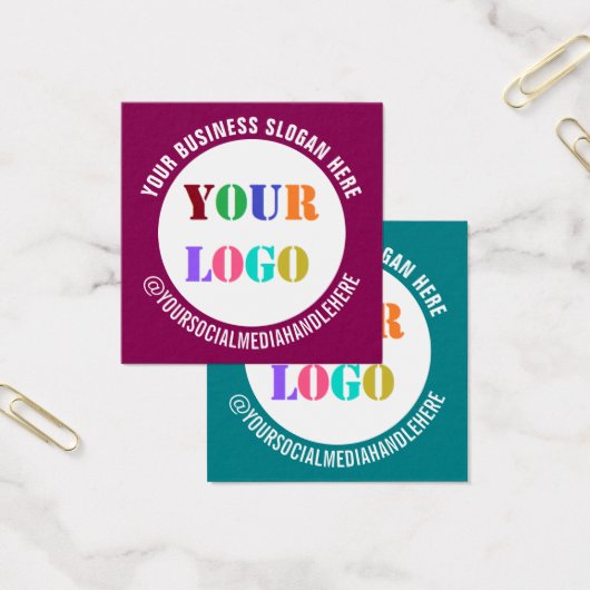 Uw bedrijf Logo Tekst Social Media Visitekaartjes (Kantoor)