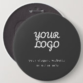 Uw bedrijf Logo & tekst | Stijlvol donkergrijs Ronde Button 6,0 Cm (Voorkant /achterkant)