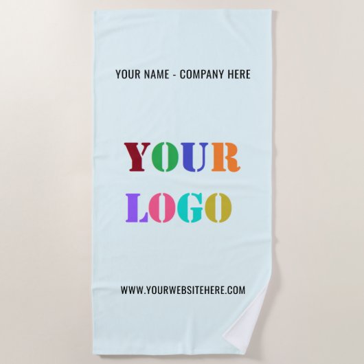 Uw bedrijf Logo tekst strandlaken kiezen kleuren (Voorkant)