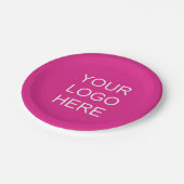 Uw Bedrijf Logo Tekst Wow Roze Partij Papieren Bordje (Gekanteld)