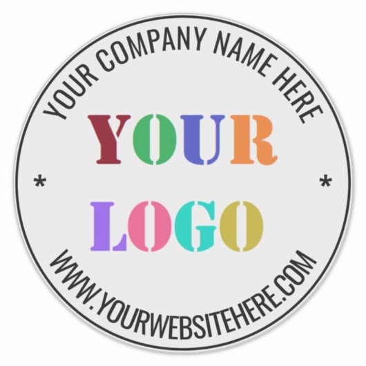 Uw bedrijf Logo Text Business Stickers Texmplate (Voorkant)