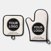 Uw bedrijf Logo Uw slogan Professional Ovenwant & Pannenlap Set (Voorkant)