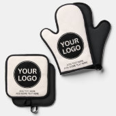 Uw bedrijf Logo Uw slogan Professional Ovenwant & Pannenlap Set (Voorkant / Achterkant)