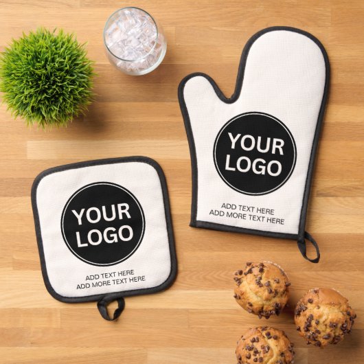 Uw bedrijf Logo Uw slogan Professional Ovenwant & Pannenlap Set (Top down)