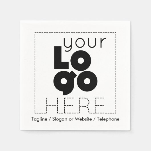 Uw bedrijf logo + wegwerp papier partij servetten (Voorkant)