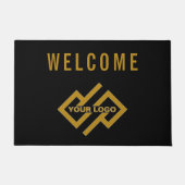 Uw bedrijf Logo Welcome Mat Black Gold (Voorkant)