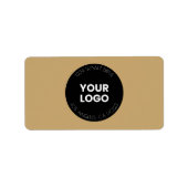 Uw bedrijf Logo | Zwart & gouden retouradres Etiket (Voorkant)